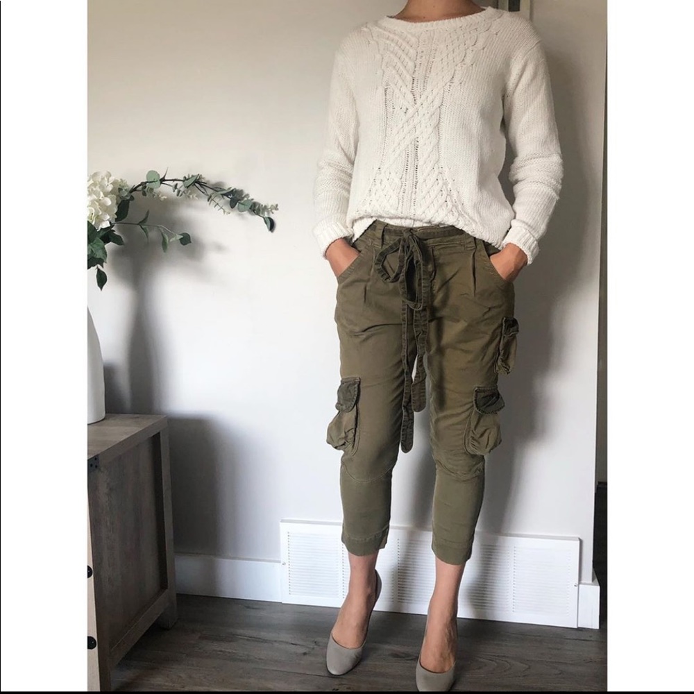 Siwy Olive Green Cargo Ankle Pants